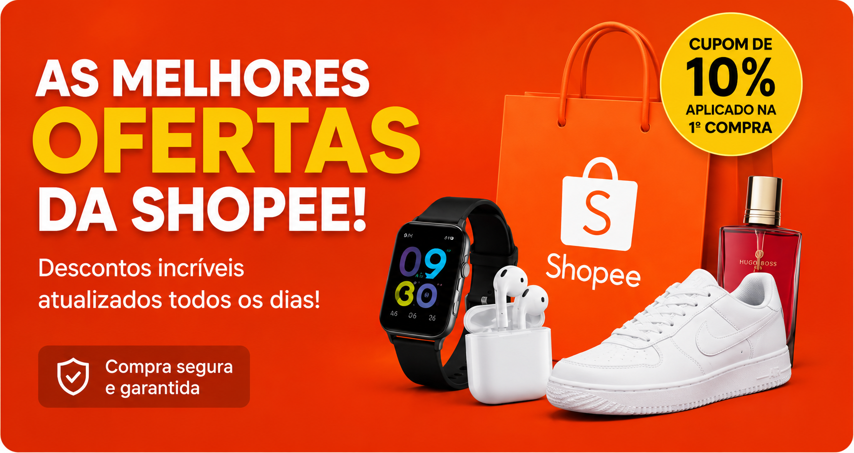 As melhores ofertas do dia - cupom de 10% aplicado na 1ª compra